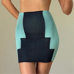 Alexander Wang Blue High Waist Bodycon Mini Skirt in size Xsmall